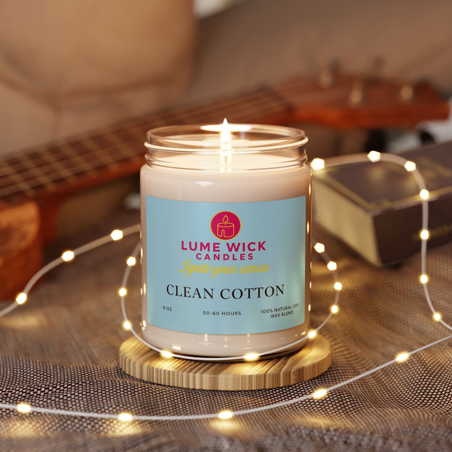 Clean Cotton Candle — Fresh Linen Comfort, Eco-Friendly, Perfect Self-Care Gift