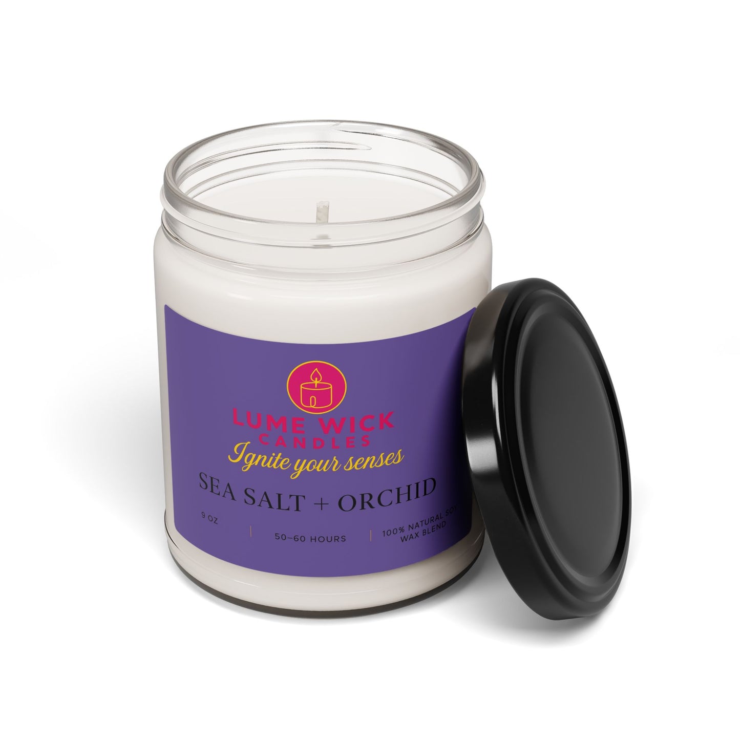 Sea Salt + Orchid Candle — Fresh Coastal Escape, Eco-Friendly, Perfect Self-Care Gift