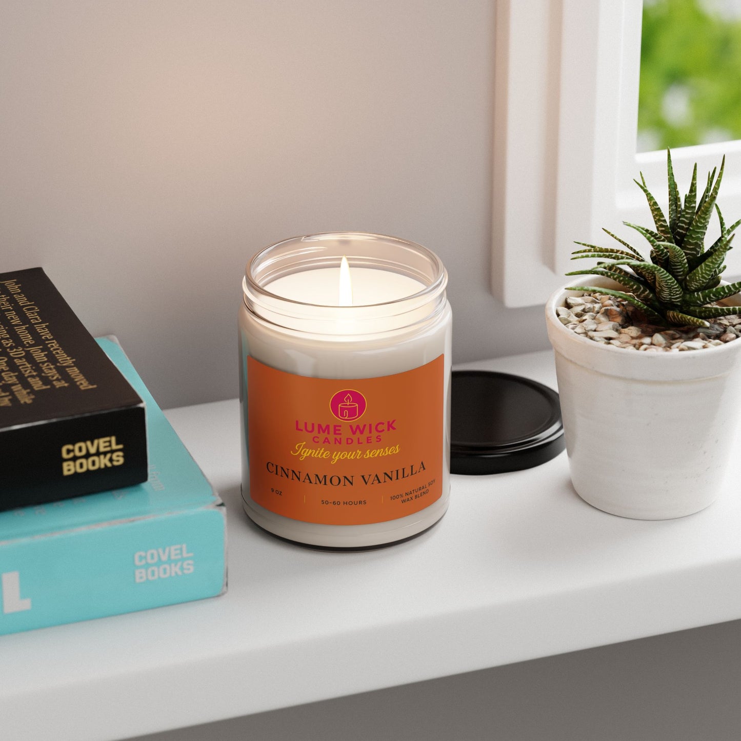 Cinnamon Vanilla Candle — Warm Cozy Comfort, Eco-Friendly, Perfect Self-Care Gift