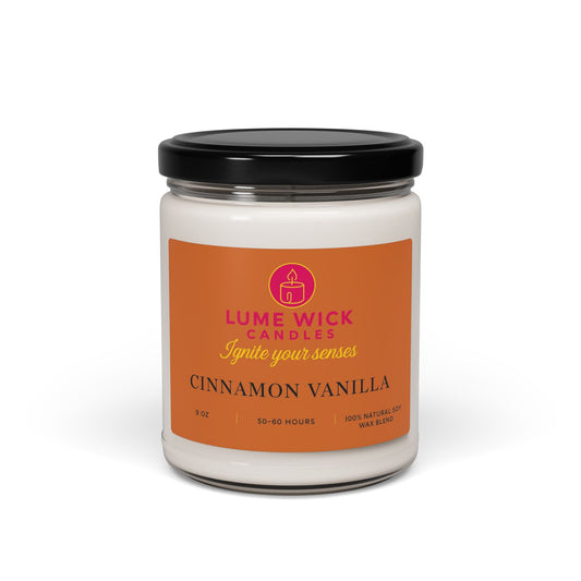 Cinnamon Vanilla Candle — Warm Cozy Comfort, Eco-Friendly, Perfect Self-Care Gift